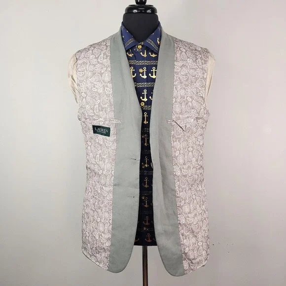 Lauren Ralph Lauren Blazer Mens 40L Ultraflex Linen Lassiter New Jacket - Picture 4 of 16
